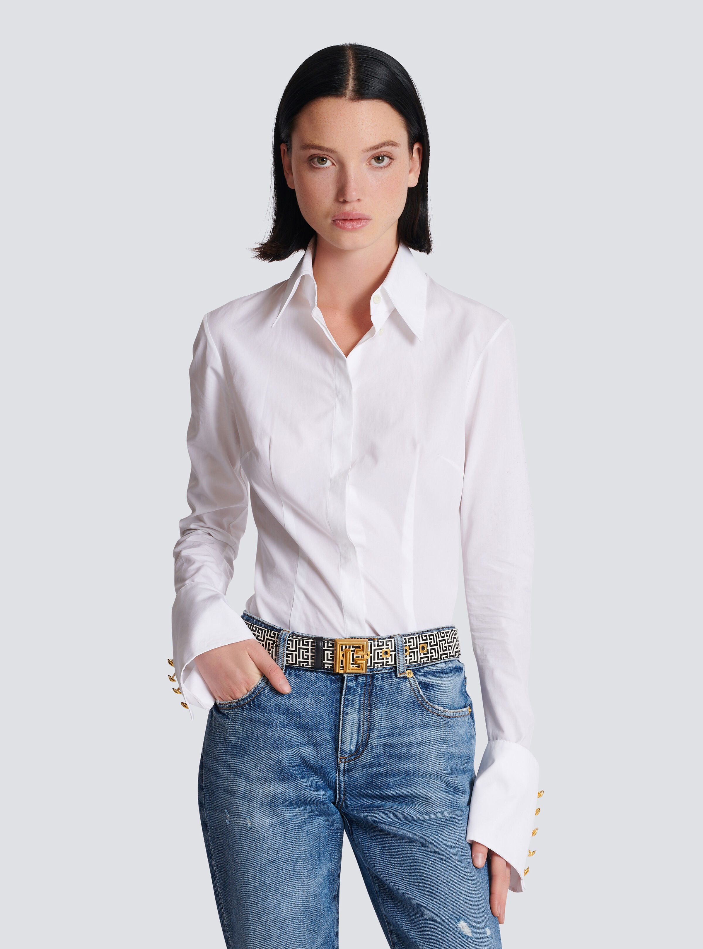 PB belt in monogrammed embossed calfskin - 2