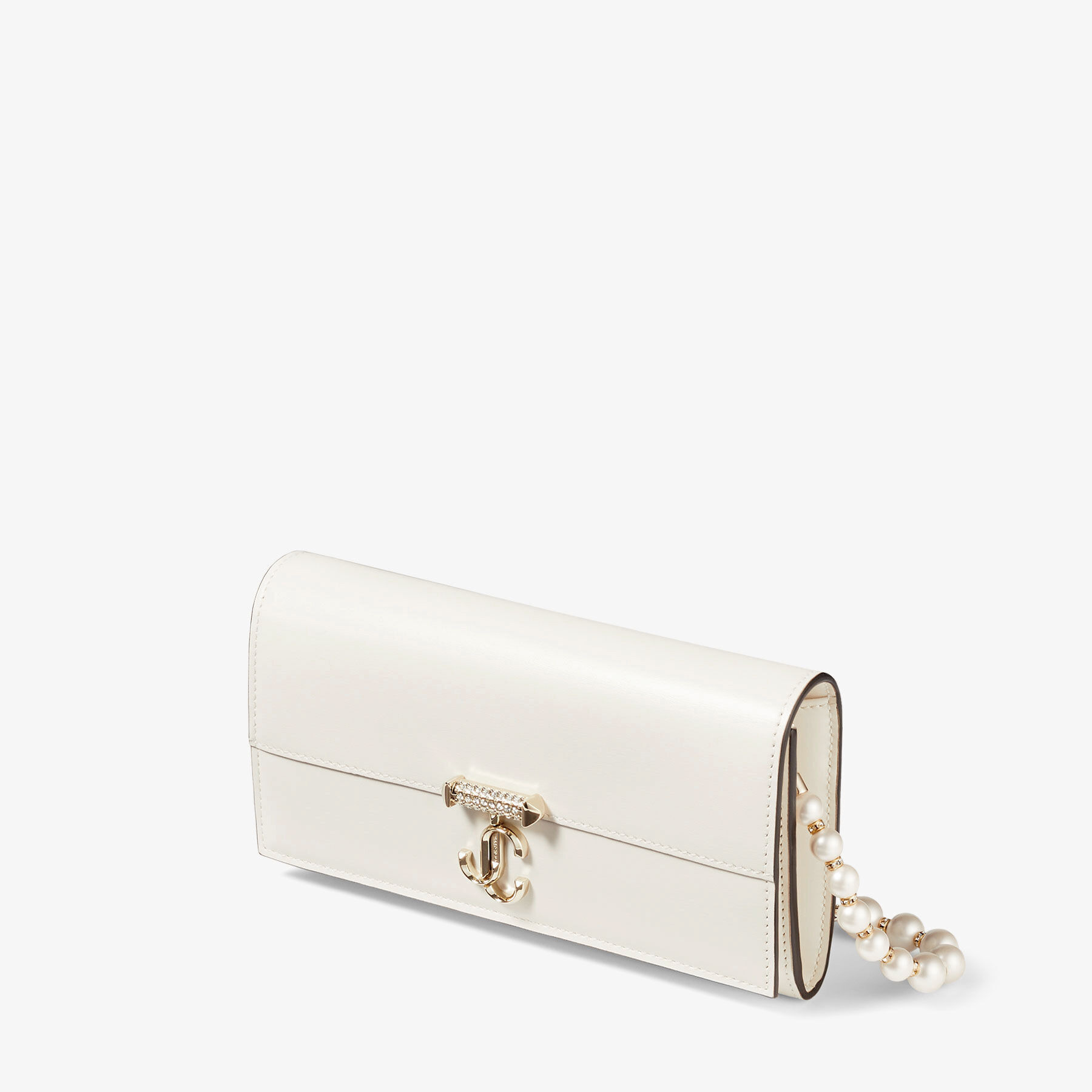 Avenue Wallet W/Chain
Latte Leather Wallet with Pearl Strap - 2