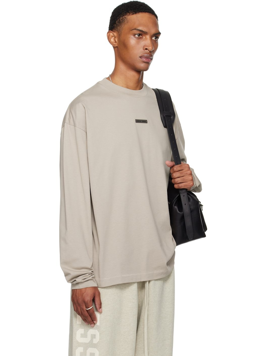 Taupe Classic Fit Long Sleeve T-shirt - 2