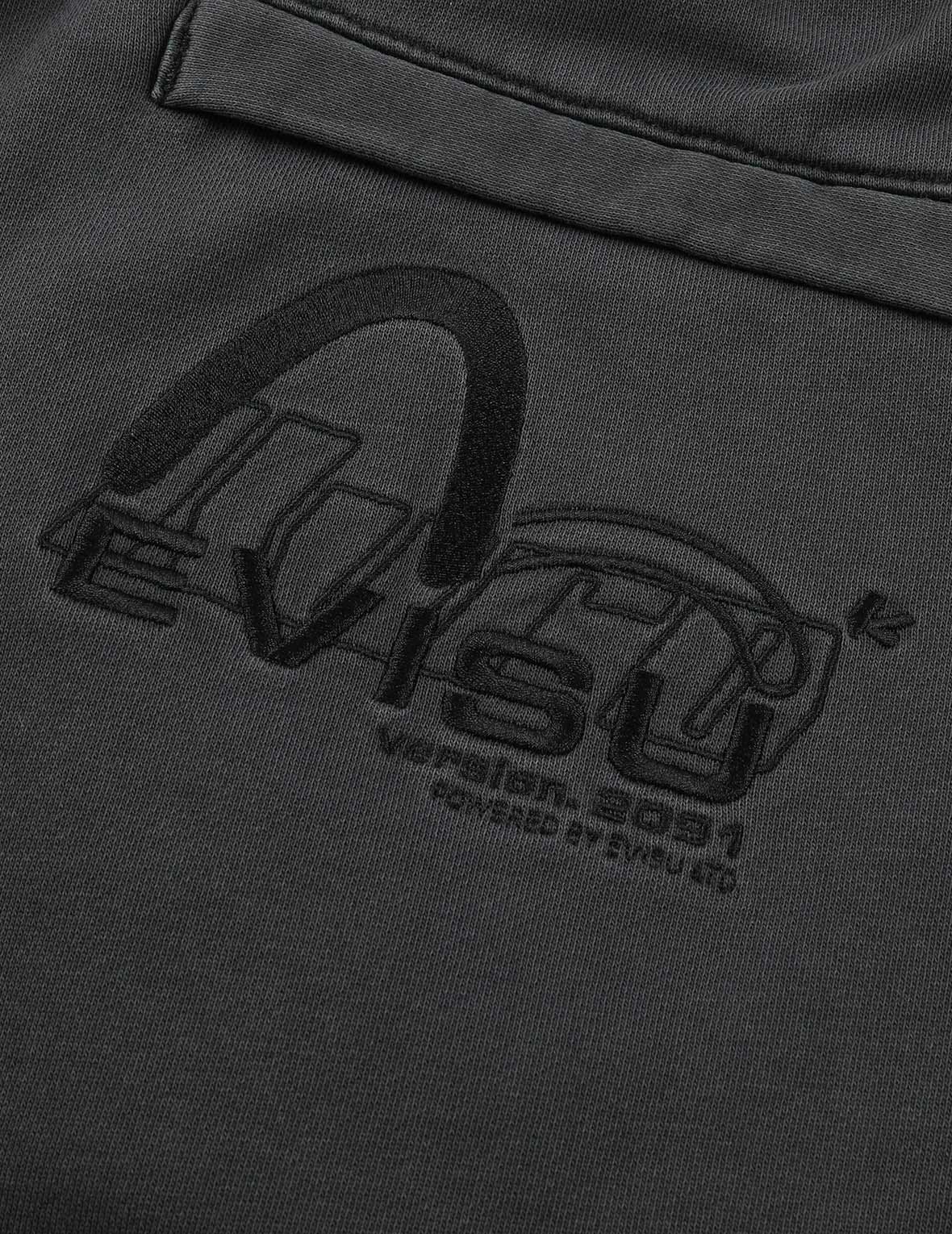 Seagull and Logo Embroidery Garment-dyed Sweat Shorts - 8