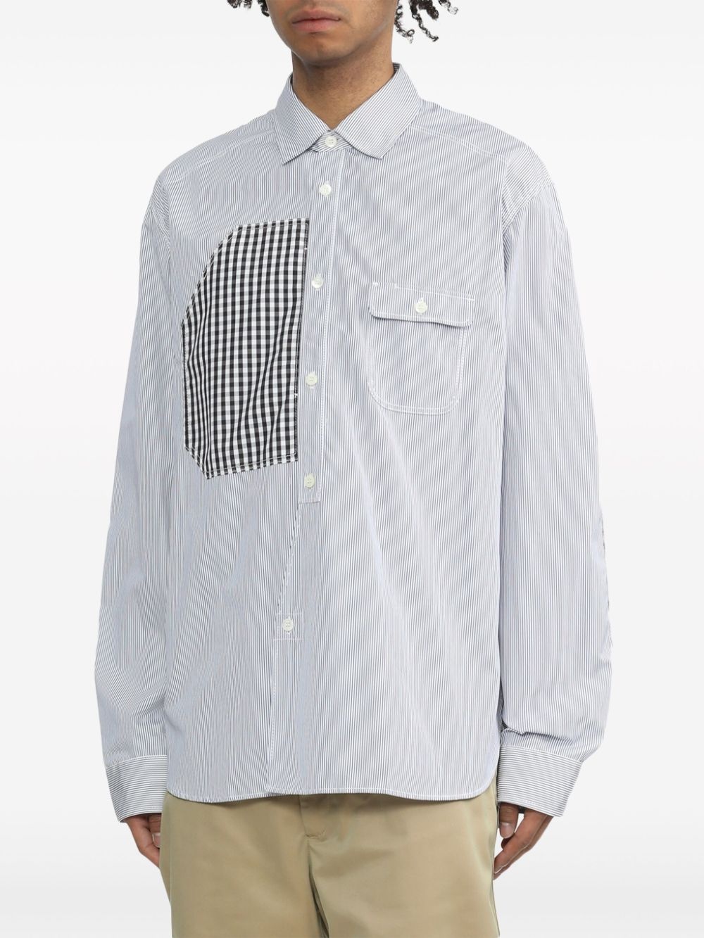 panelled cotton shirt - 3