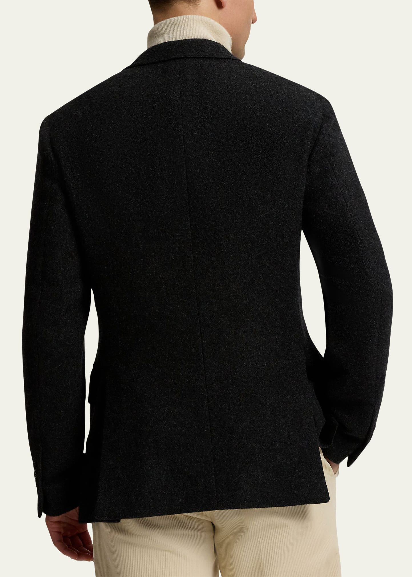 Men's Brushed Cashmere Twill Slim Blazer - 3