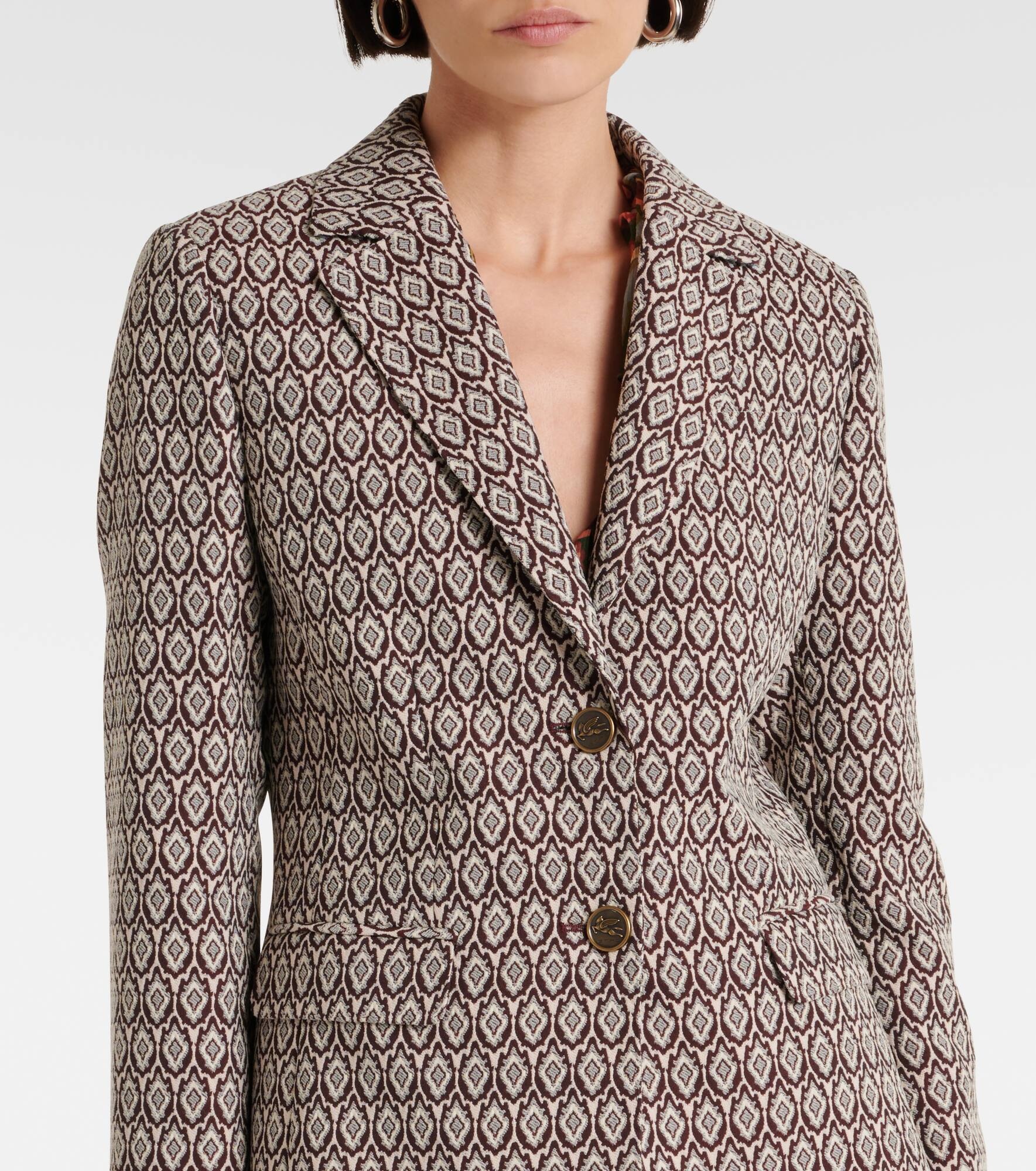 Printed cotton-blend blazer - 4