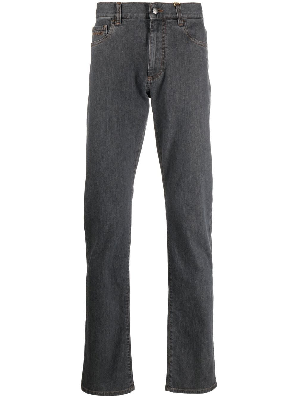 dark-wash straight-leg jeans - 1