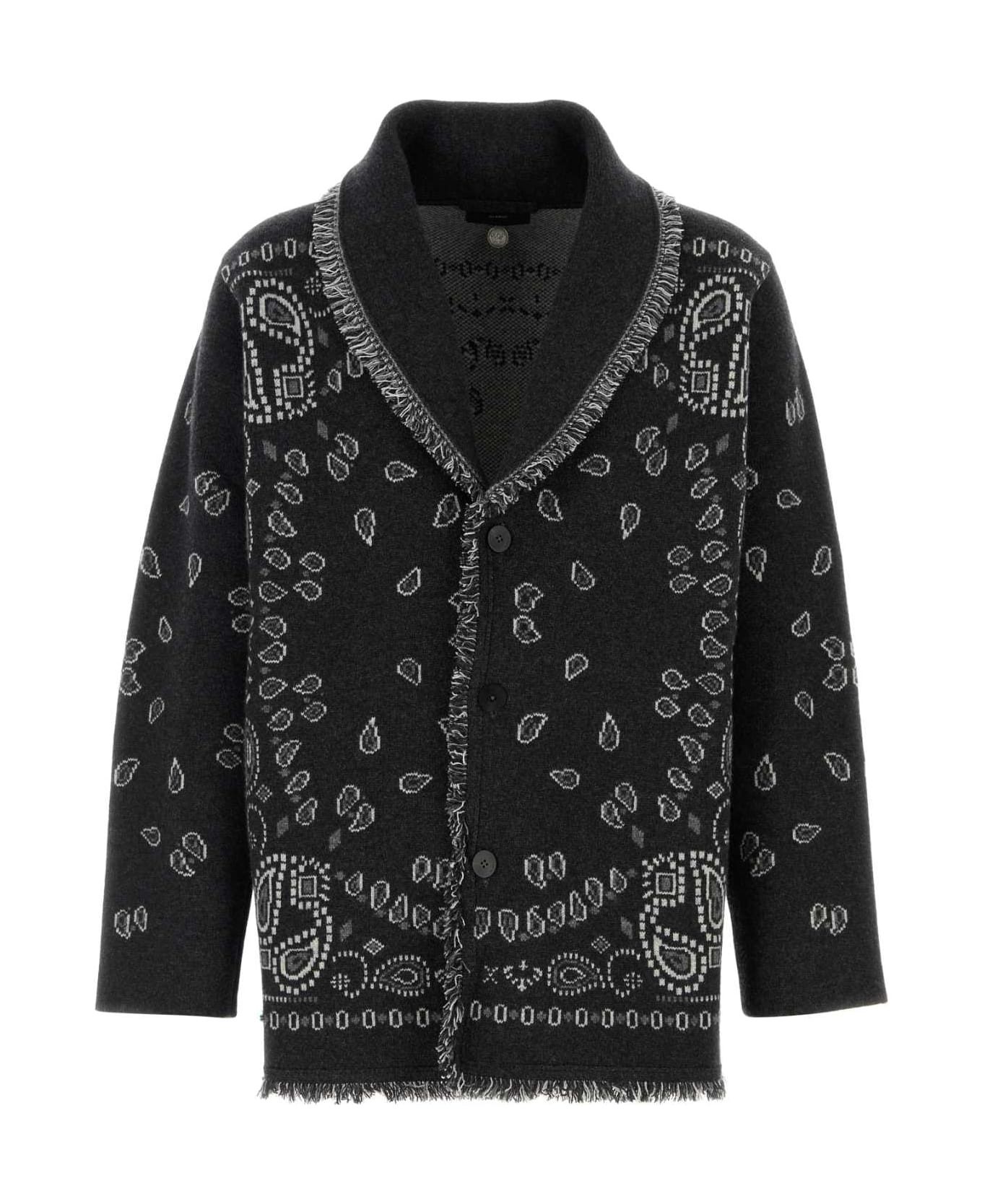Embroidered Cashmere Bandana Cardigan - 1