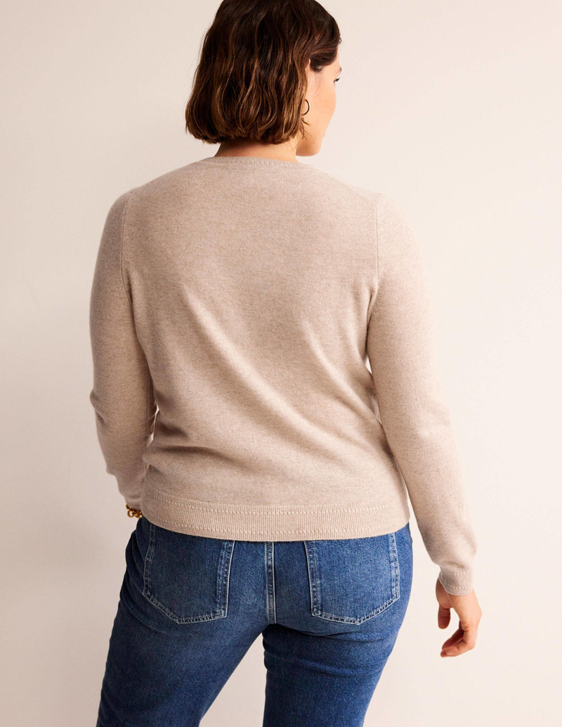 Eva Cashmere Crew Neck Sweater-Chinchilla Melange 7