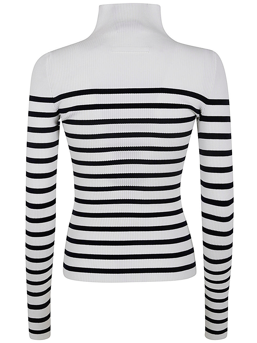 Jean Paul Gaultier Women Ribbed Mariniere Pullover With Transparent Window Detail - 2