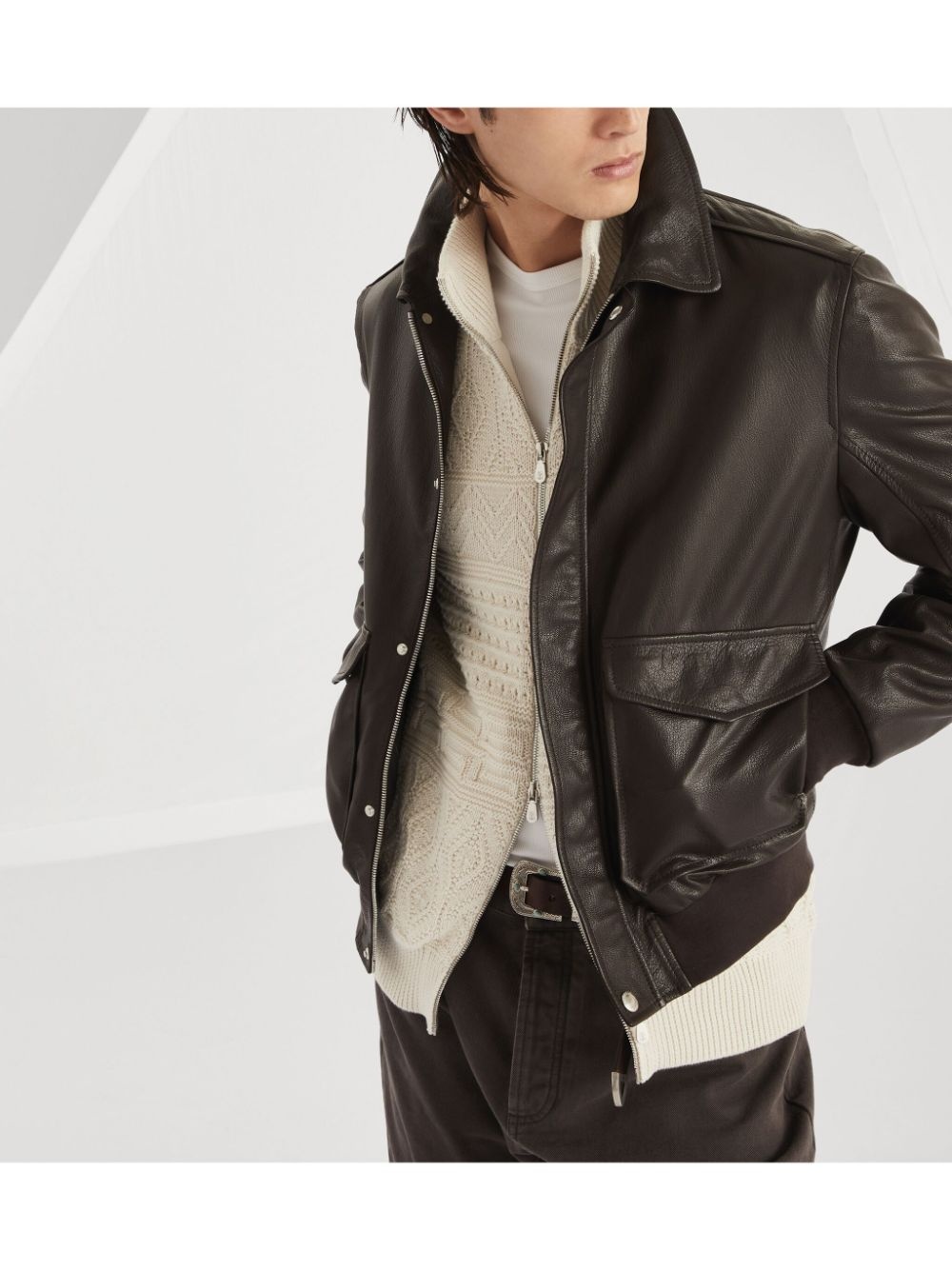 Aviator leather jacket - 6