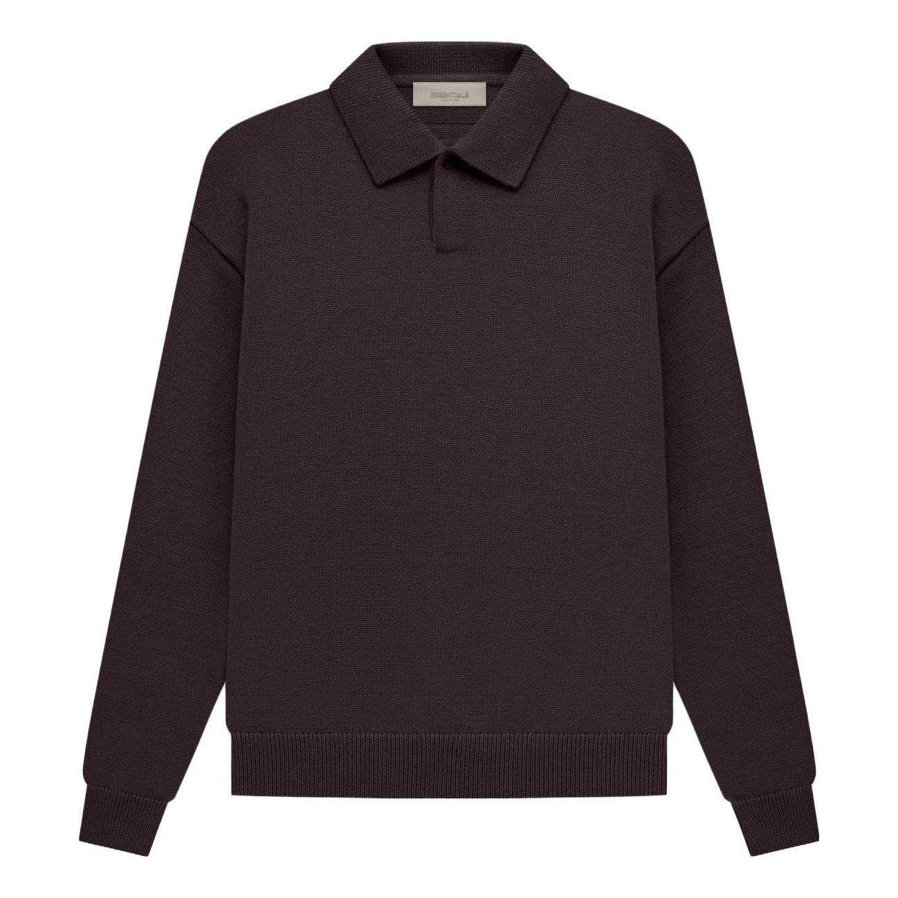 Fear of God Essentials SS23 Knit Long Sleeve Polo Shirt 'Plum' FOG-SS23-040 - 1