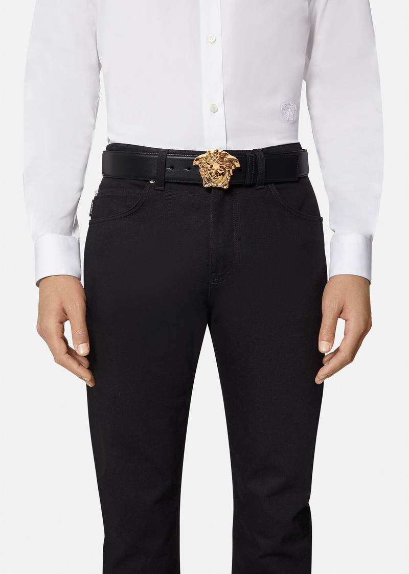 La Medusa Leather Belt 4 cm 3