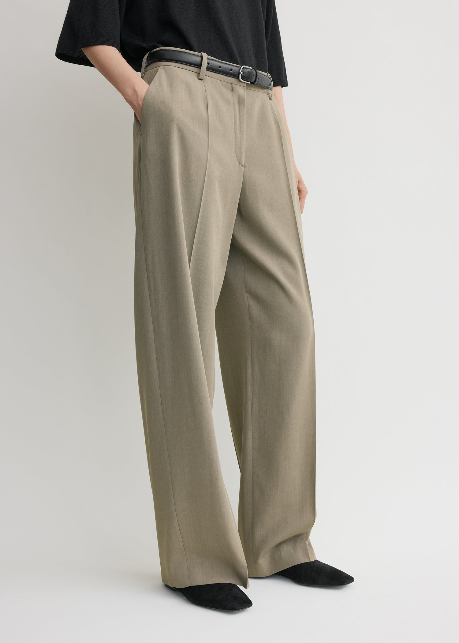 Wide fluid trousers taupe - 5