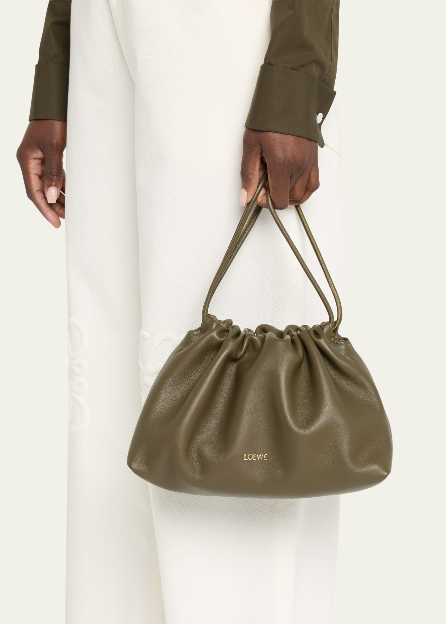 Flamenco Small Crossbody Bag in Napa Leather with Detachable Chain - 2