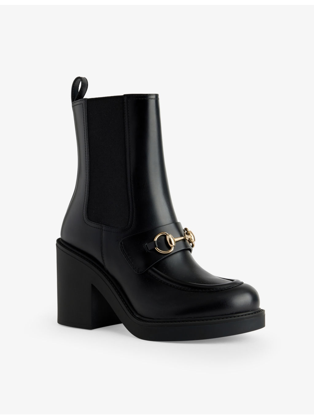 Horsebit block-heel leather ankle boots - 3