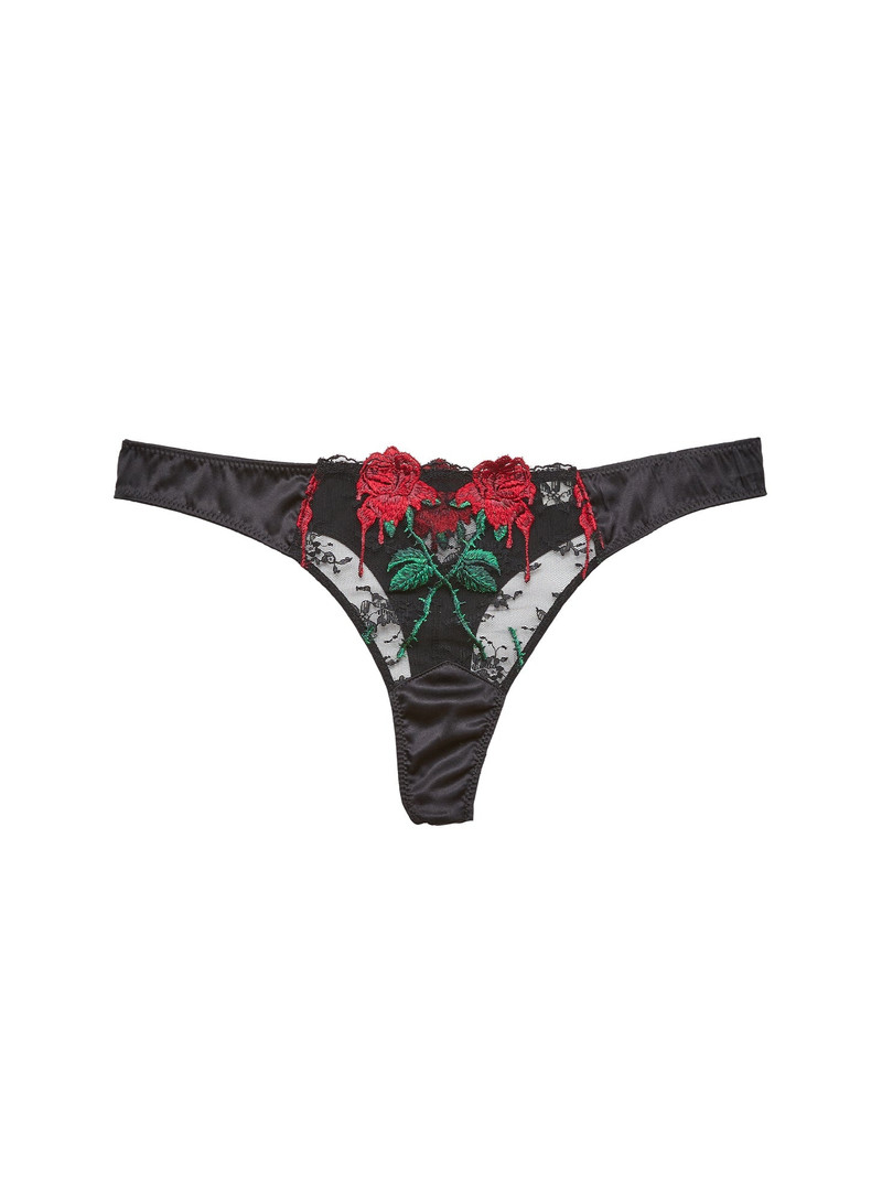 Vampire Rose Embroidery Thong 1