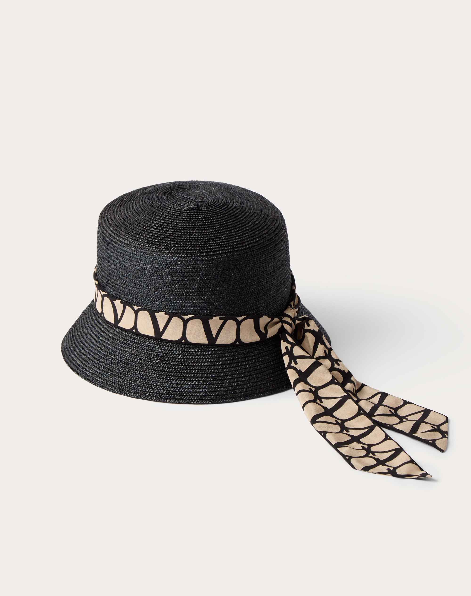 STRAW BUCKET HAT WITH TOILE ICONOGRAPHE TWILLY - 3