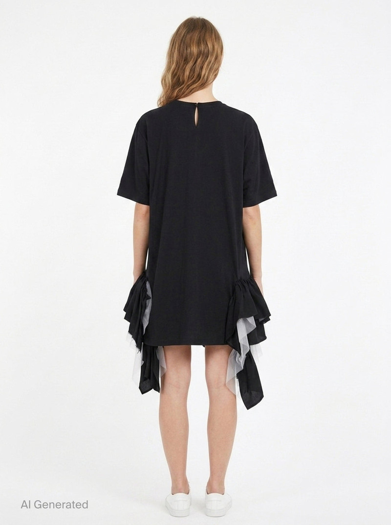 Graphic Ruffled Hem Dress 5