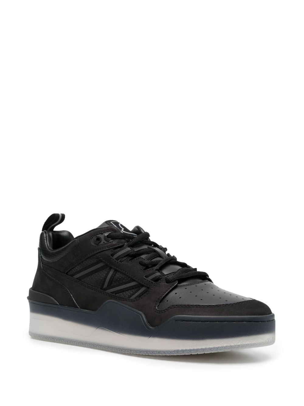 logo-patch leather sneakers - 2