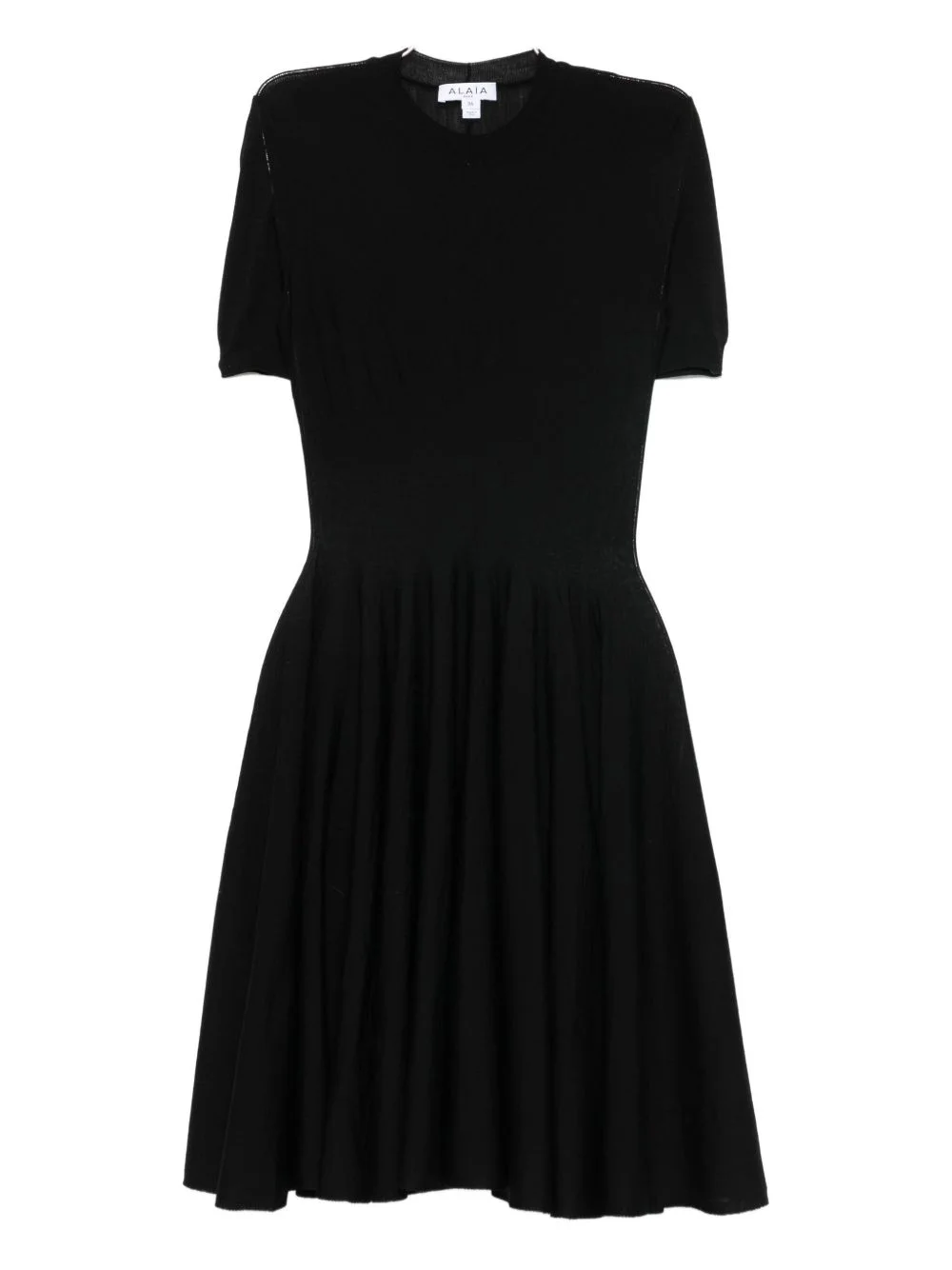 short-sleeve pleated dress - 1