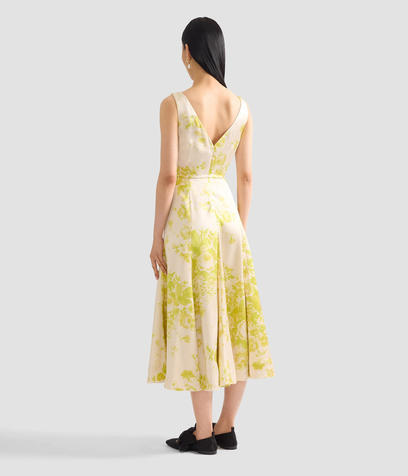 FLORAL PRINT DUCHESS FIT AND FLARED DRESS 3