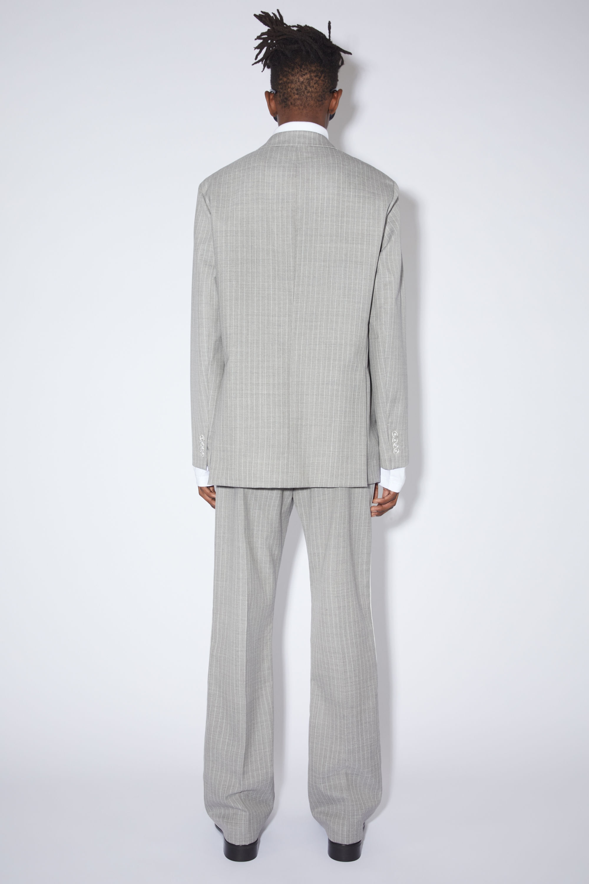 Double-breasted suit jacket - Pearl grey - 3