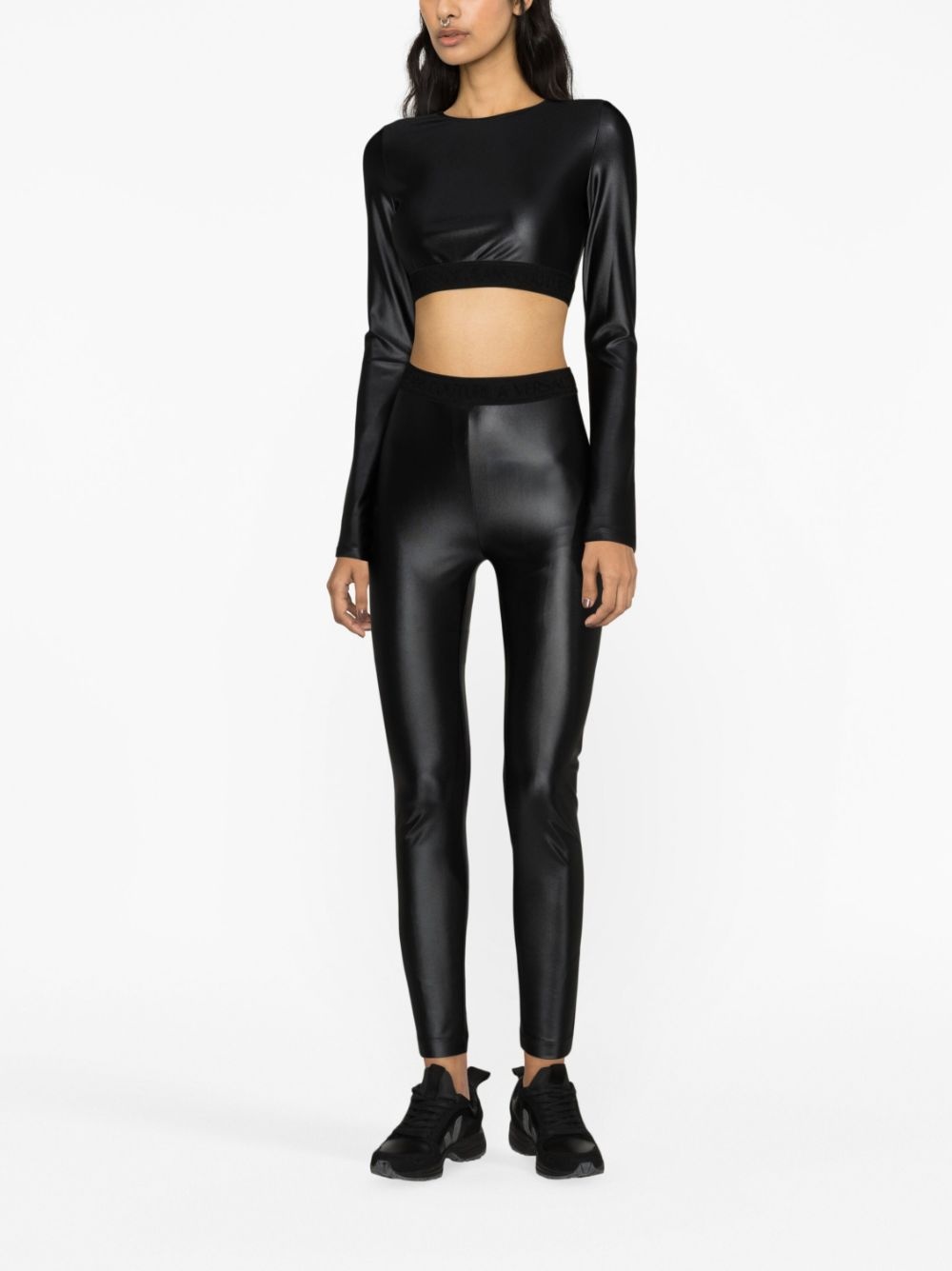 logo-waistband high-waisted leggings - 3