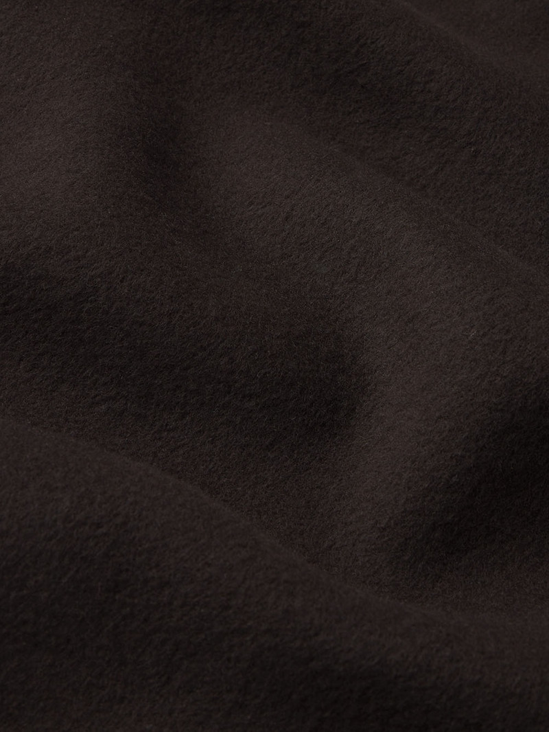 Mix Suede Fringe Coat in Chocolate Brown 5