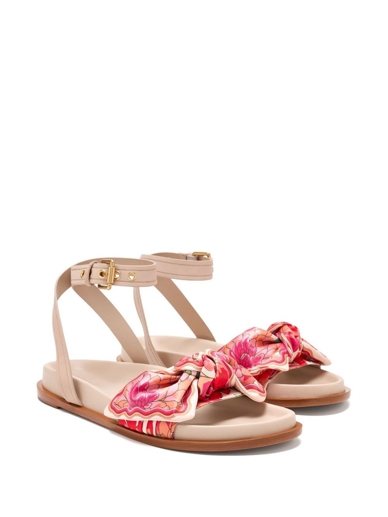 FARM RIO ankle-strap bow flat sandals outlook