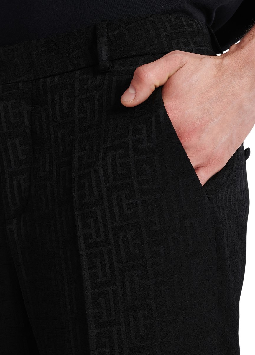 Monogrammed jacquard suit trousers - 4