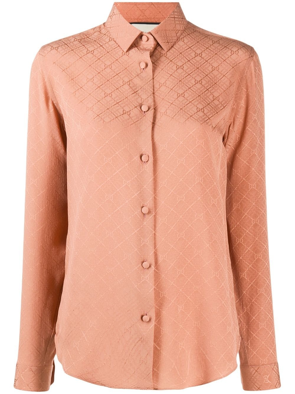 GG check long-sleeved shirt - 1