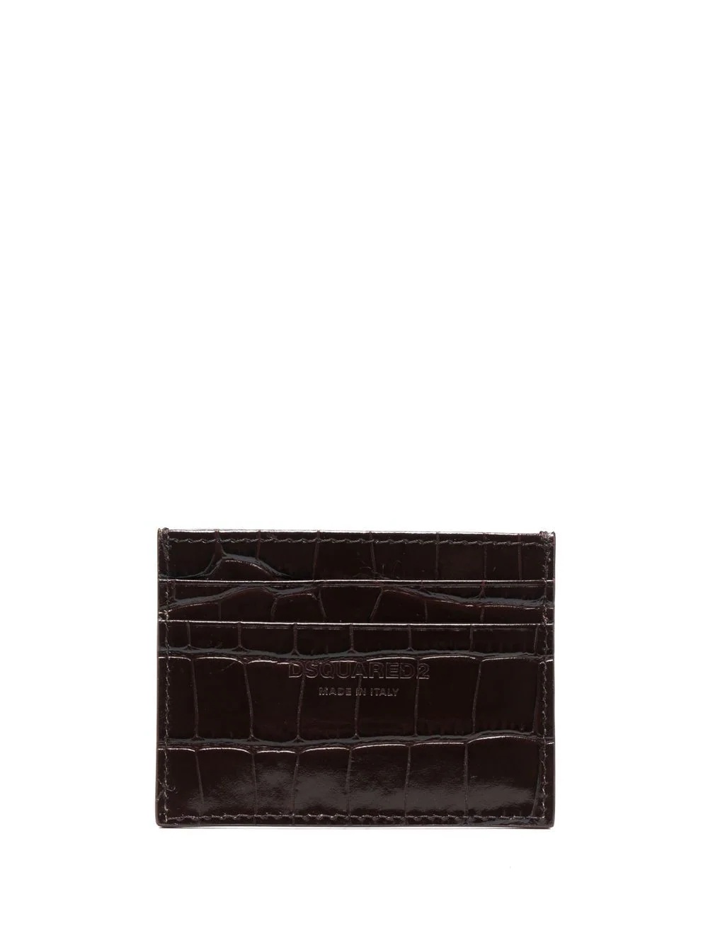 embossed croc-effect cardholder - 2