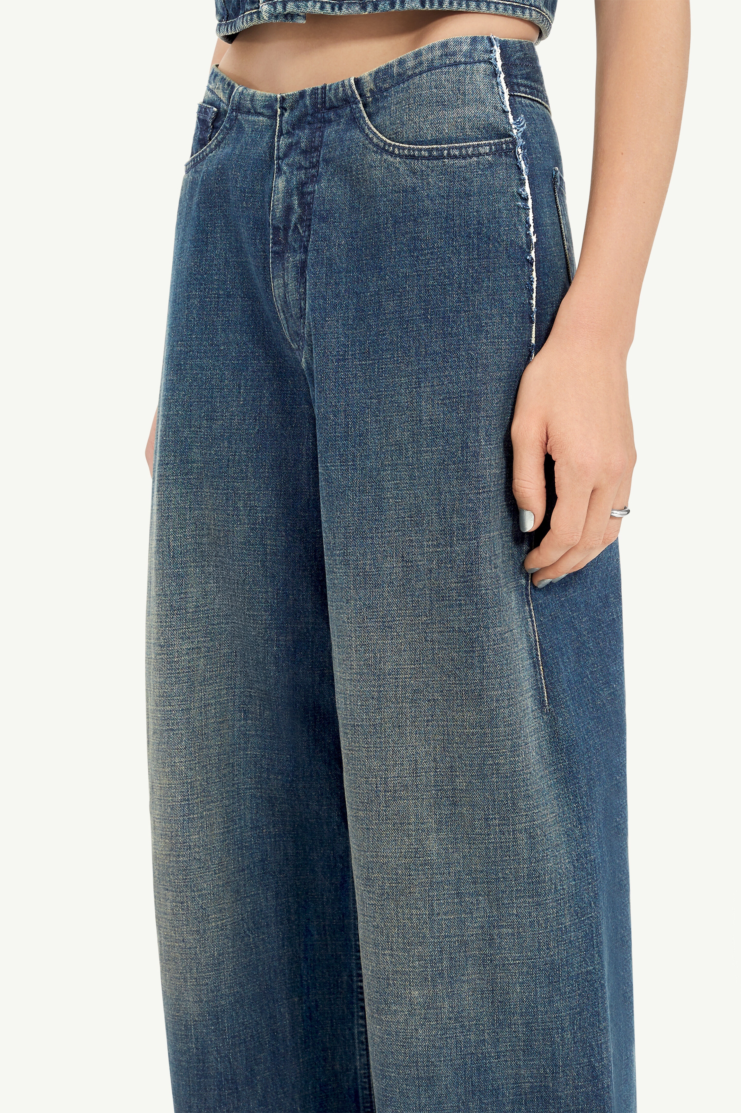 Blue-Denim 5-Pocket Trousers - 5