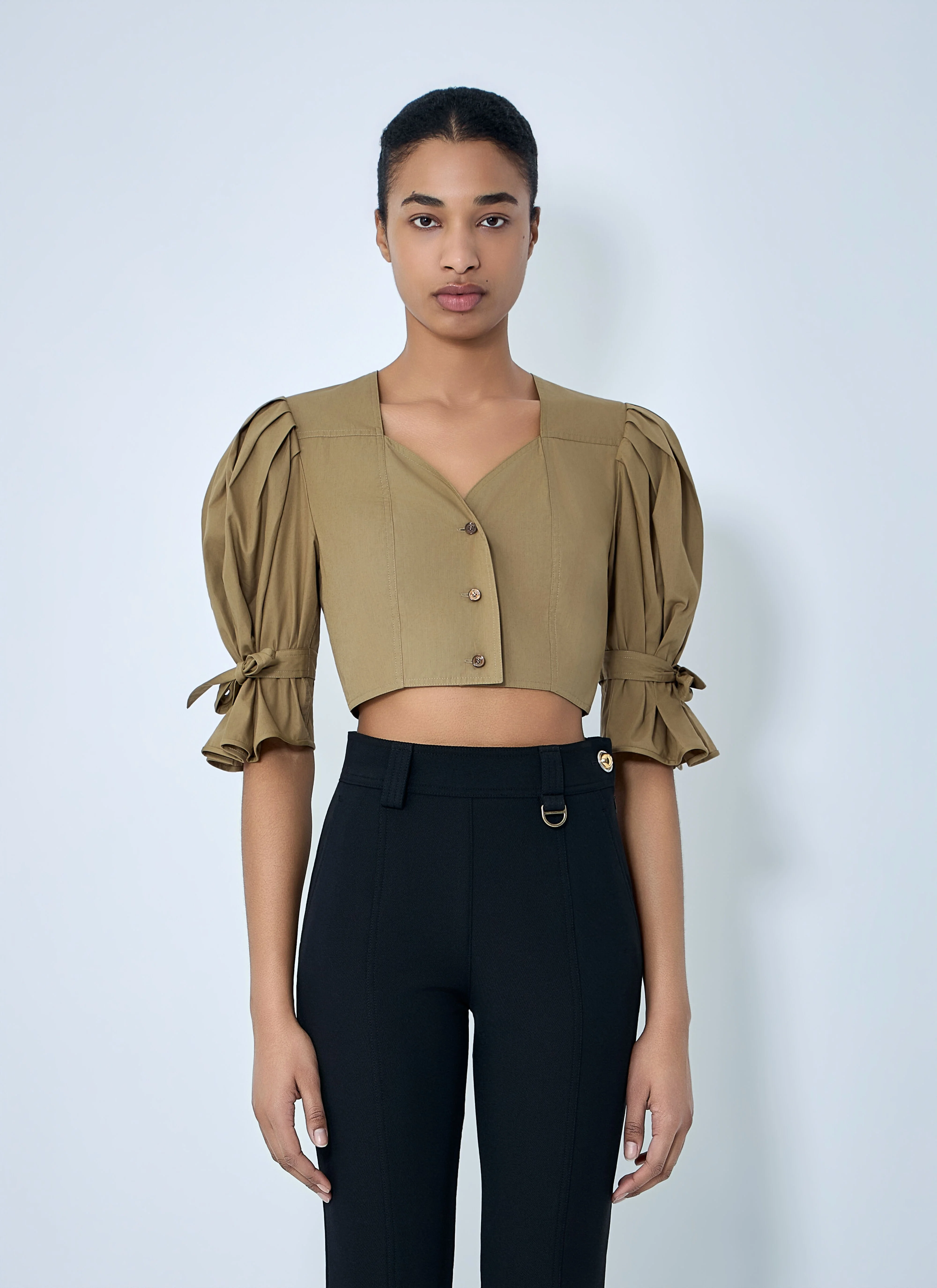 Structured Cropped Blouse - 1