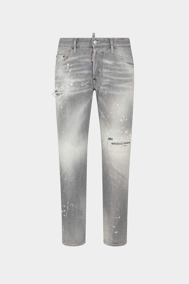 GREY SPOTTED WASH SKATER JEANS 1