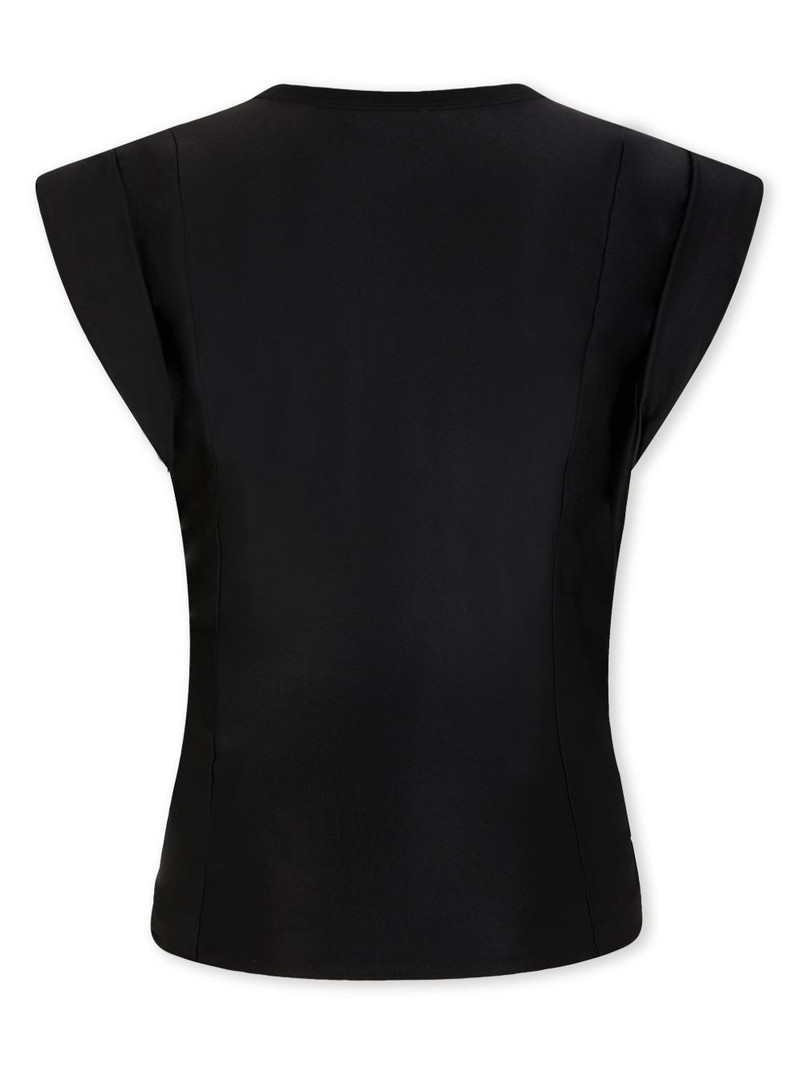 asymmetric gathered-detail blouse 6