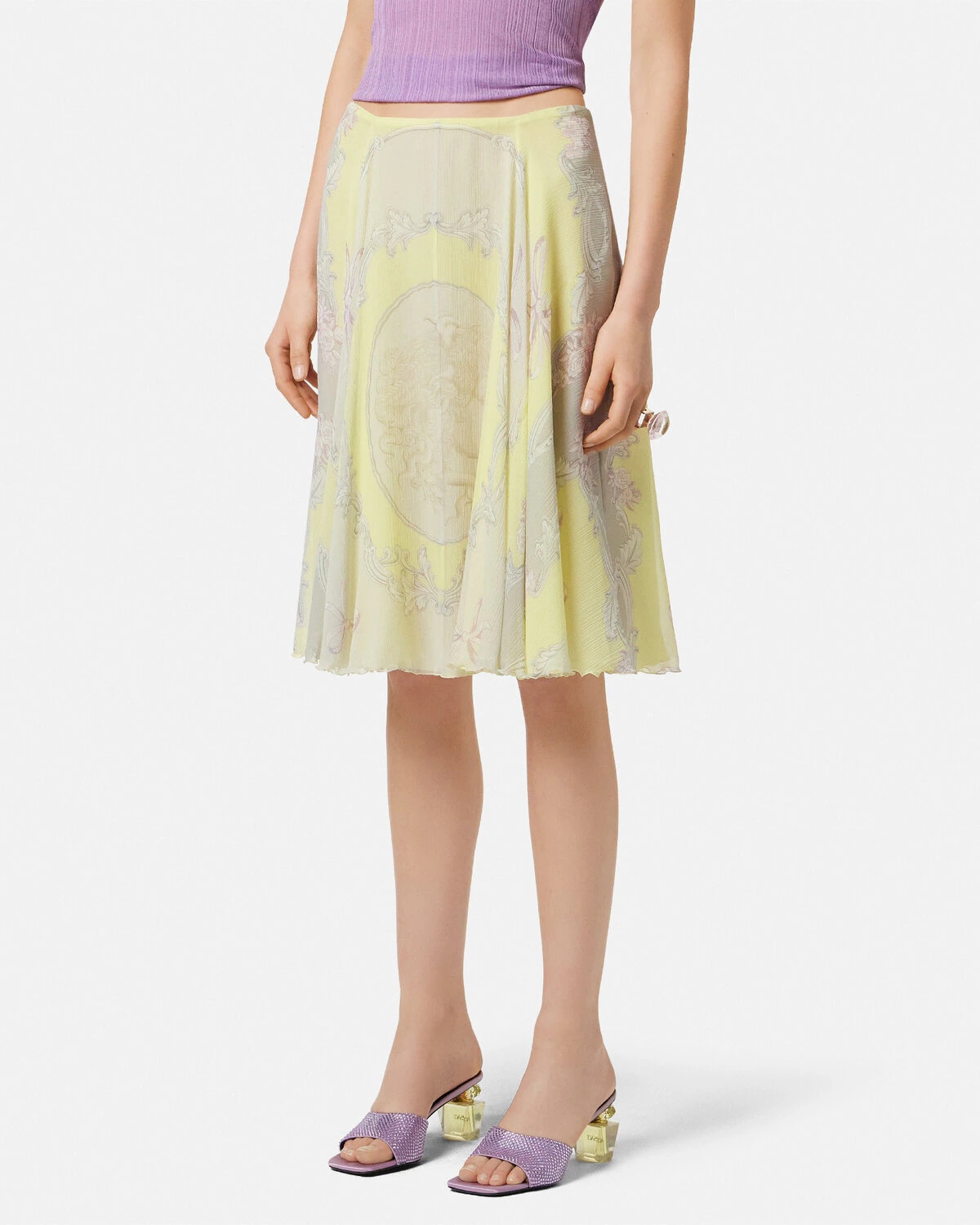 Cameo Silk Crêpe Flowy Midi Skirt - 4