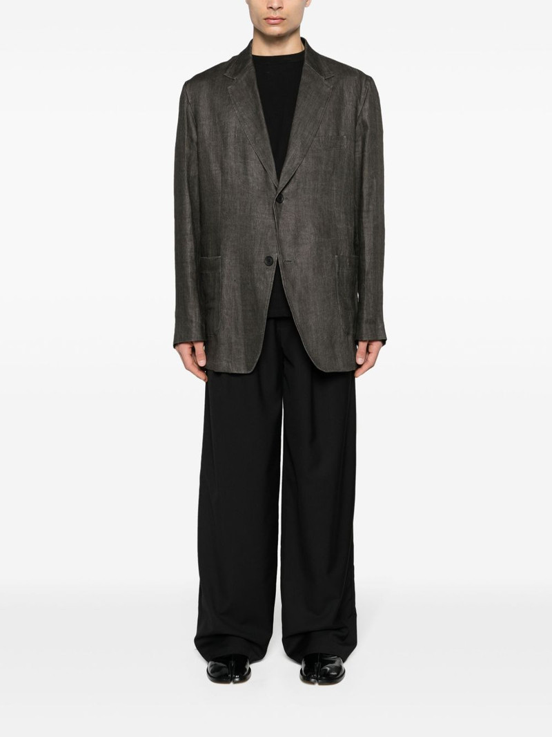 Yohji Yamamoto notched-lapels single-breasted blazer outlook
