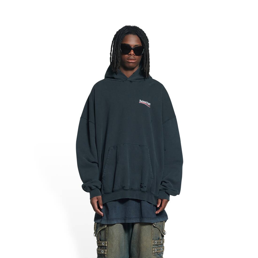 BALENCIAGA Men's Political Campaign Hoodie Large Fit in