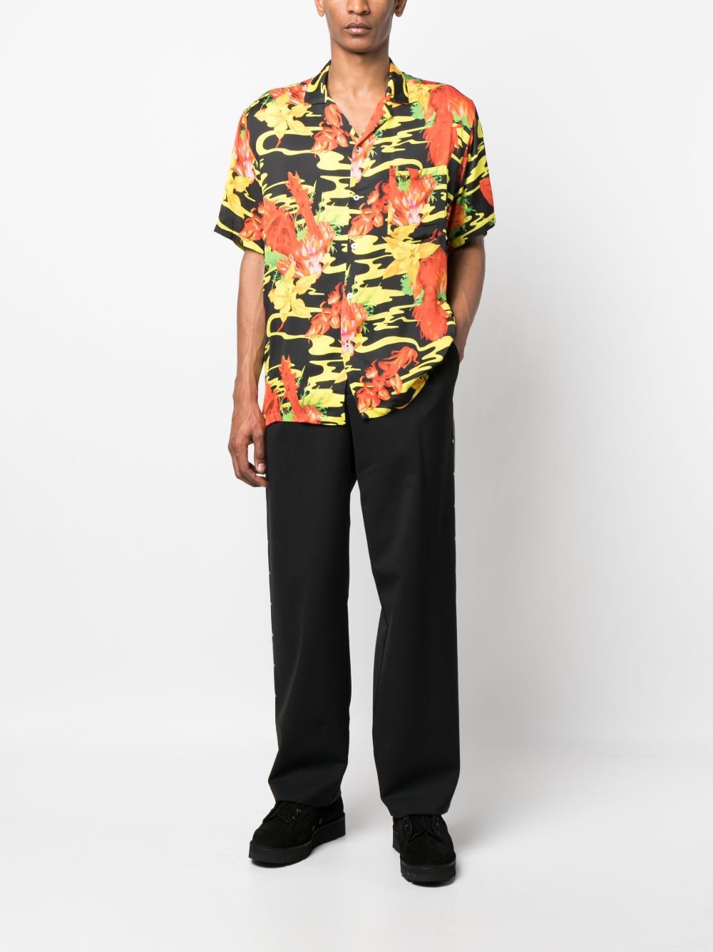 floral-print bowling shirt - 2