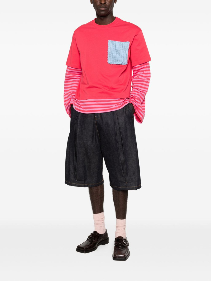 CHARLES JEFFREY LOVERBOY striped-sleeve T-shirt outlook