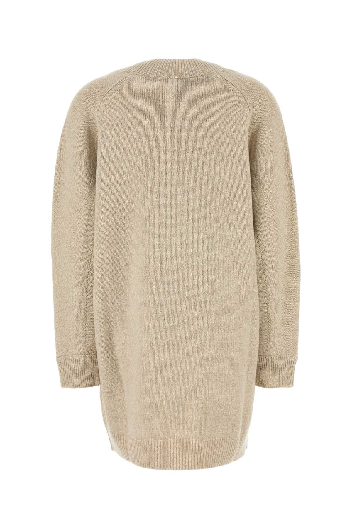 Versace Women Melange Beige Wool Blend Sweater Dress - 2