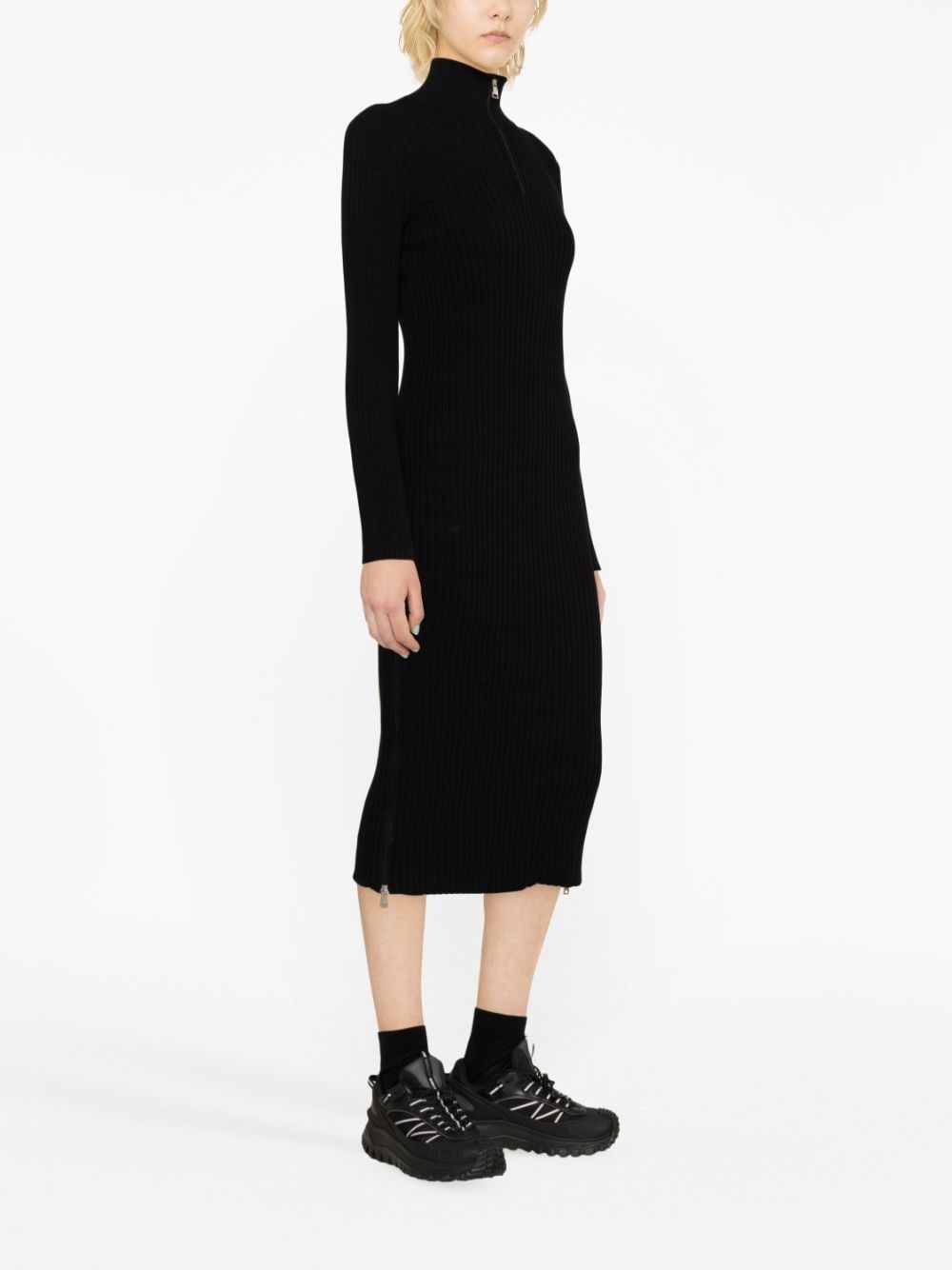 zip-up crêpe midi dress - 4
