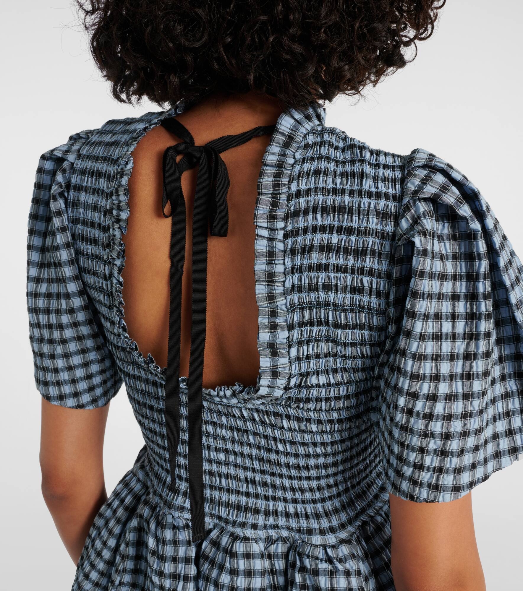 Checked seersucker minidress - 6