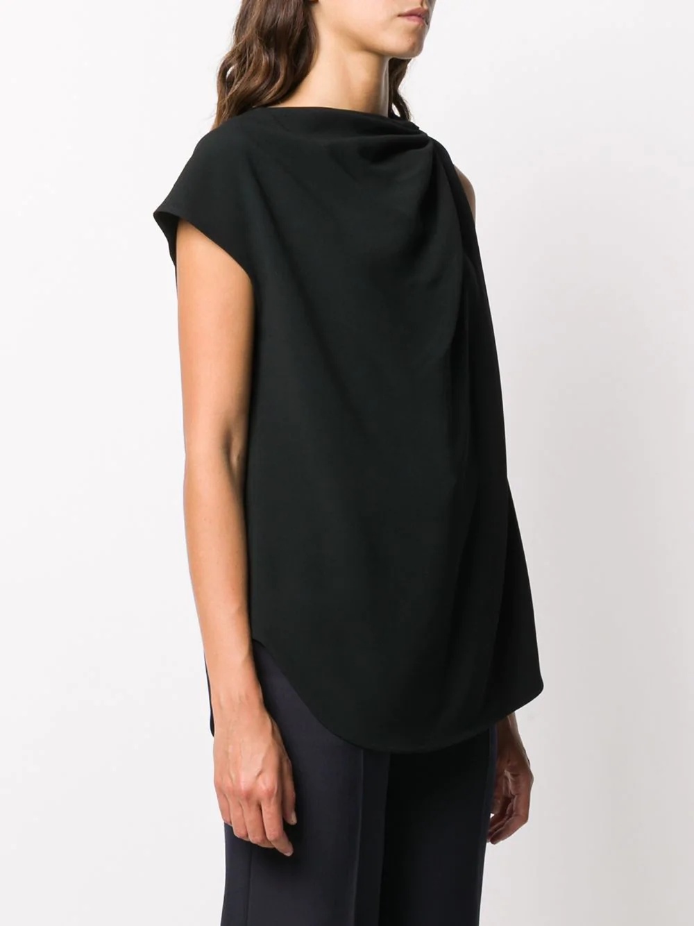 asymmetric cowl-neck top - 3