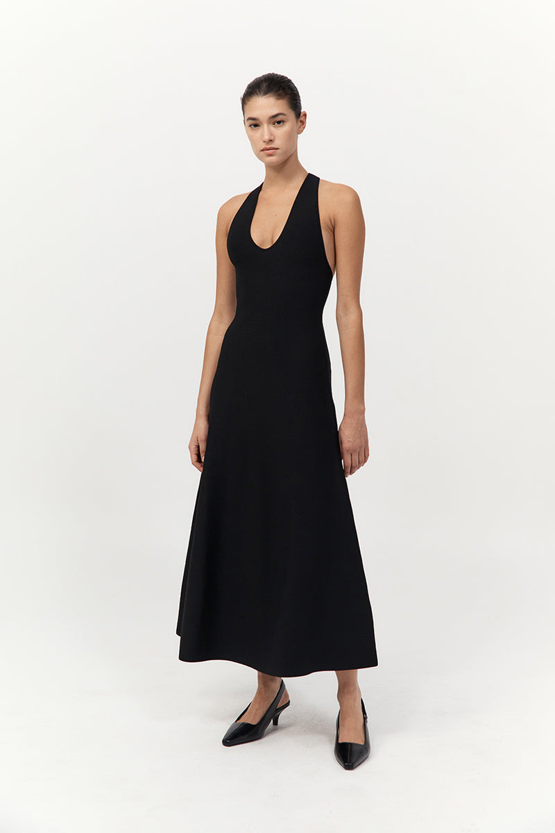 Sculpted Knit Dress - Black - 4