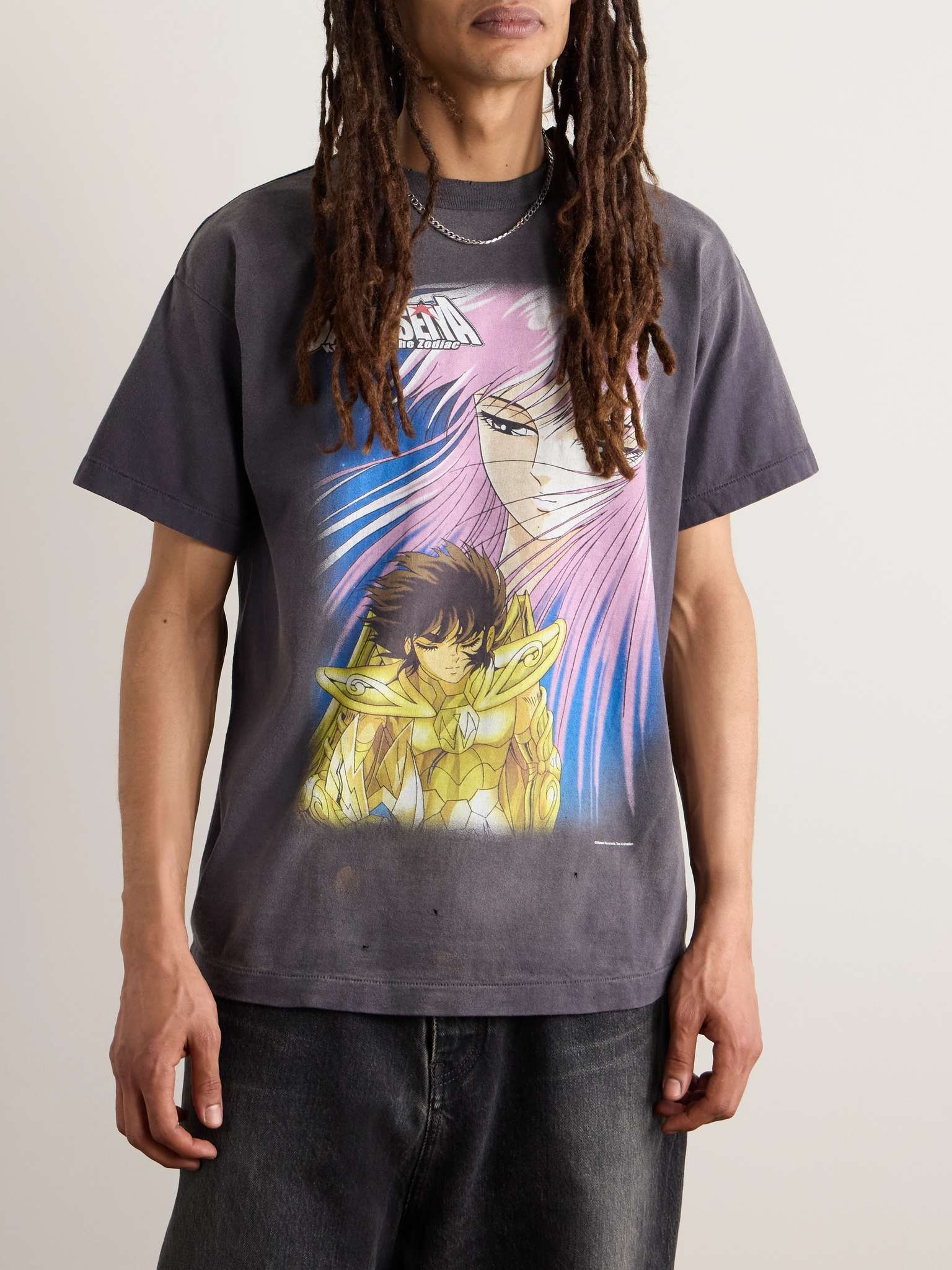 + Saint Seiya Distressed Printed Cotton-Jersey T-Shirt - 3