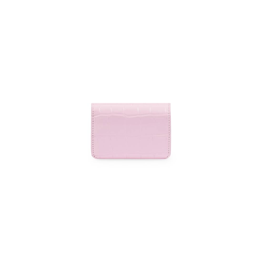 Women's Cash Mini Wallet Crocodile Embossed in Fuchsia/black - 2