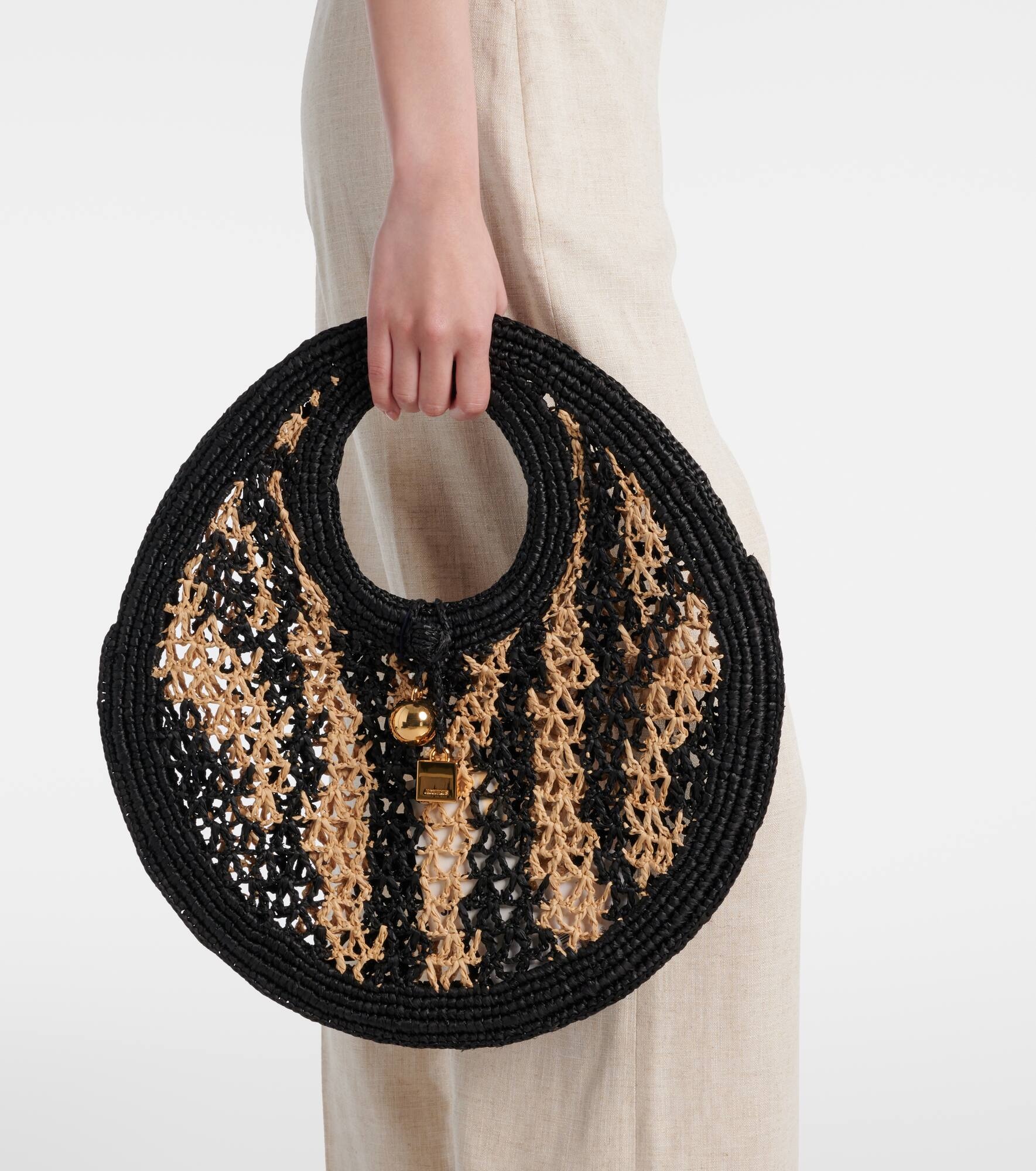 Spiaggia Small raffia shoulder bag - 2