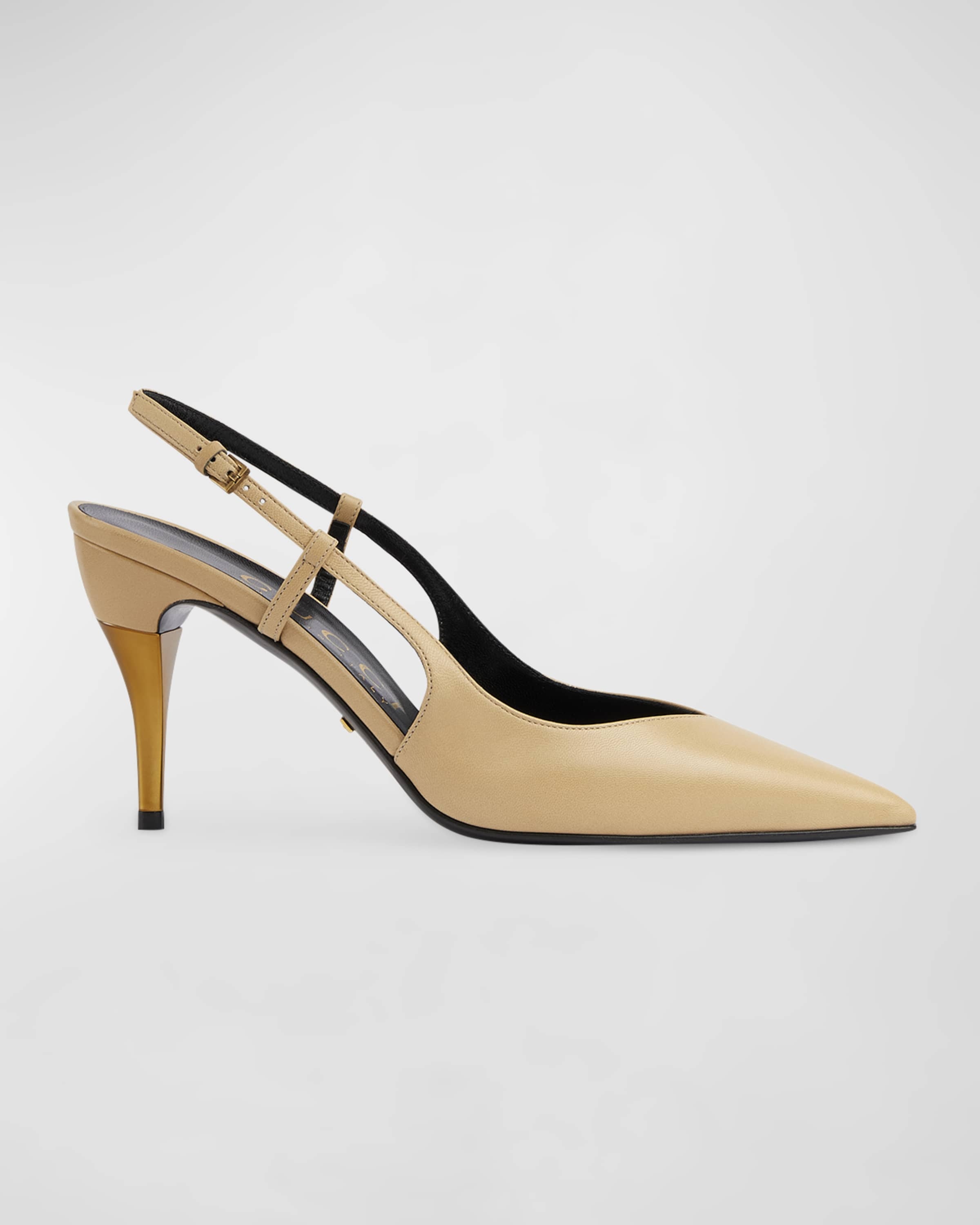 GUCCI Priscilla Leather Slingback Pumps | neimanmarcus