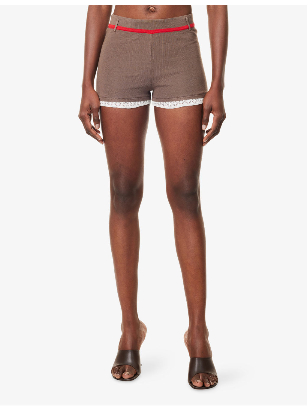 Marthe Lace-Embroidery Knitted Shorts - 3