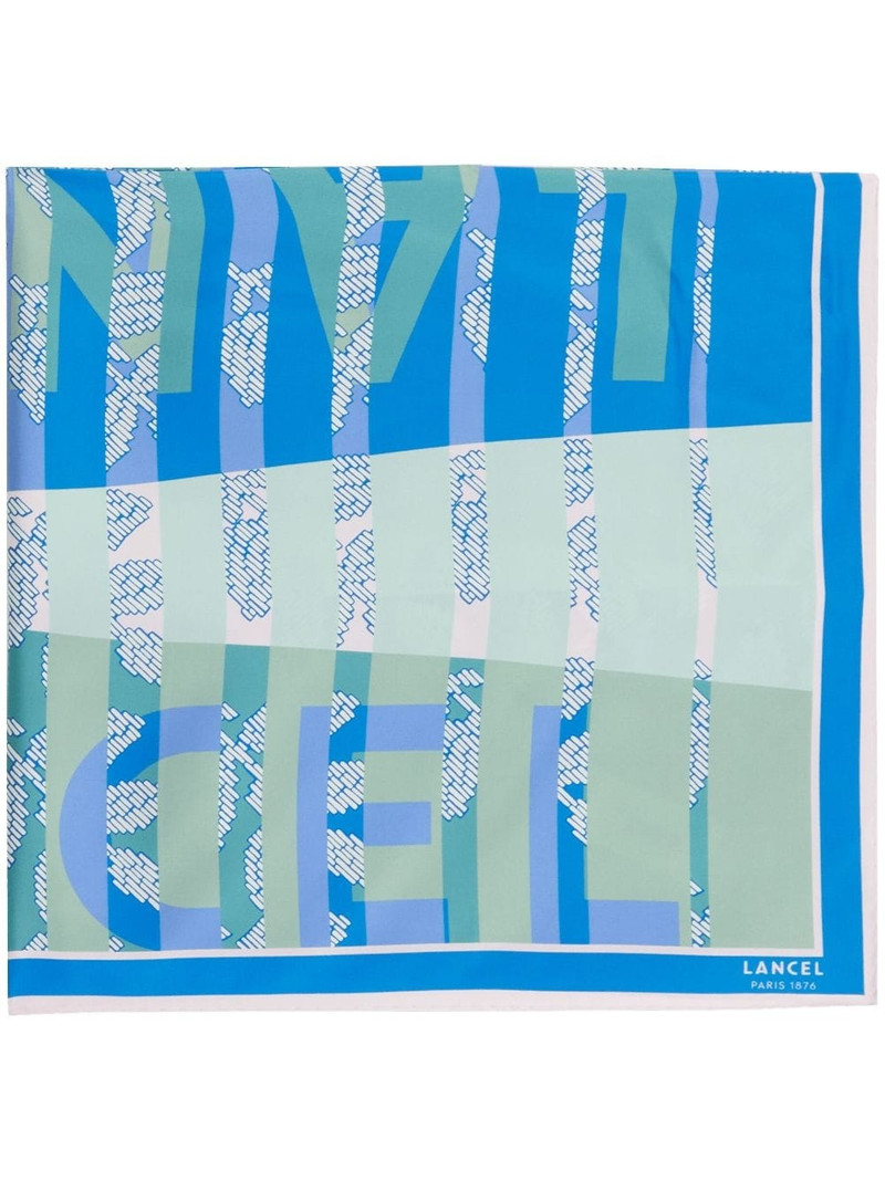 LANCEL Horizon-print silk scarf outlook